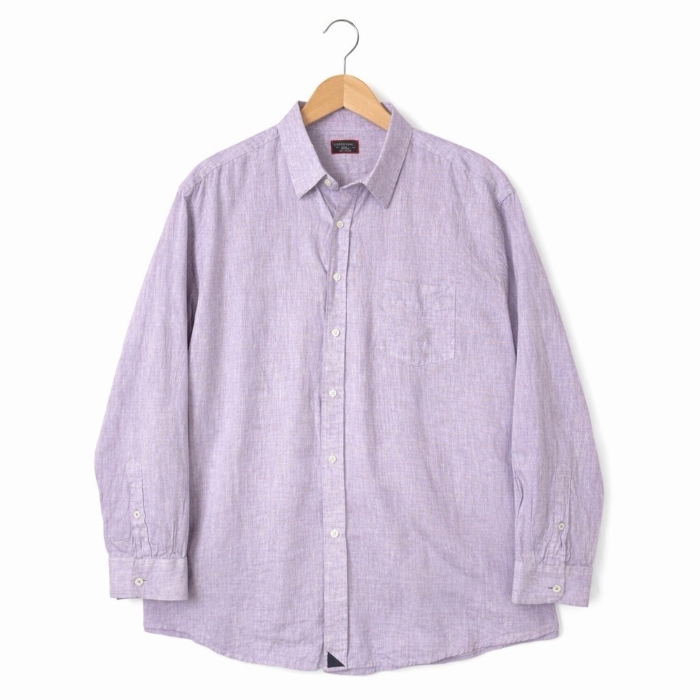 Untuckit 100% Linen Selegas Shirt Mens Sz‎ XXXLC Lavender Purple
